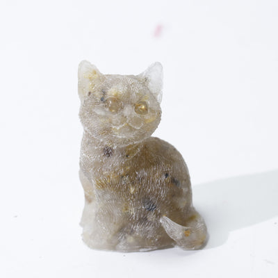 Olivenorma Crystal Resin Standing Cat Gemstone Decoration