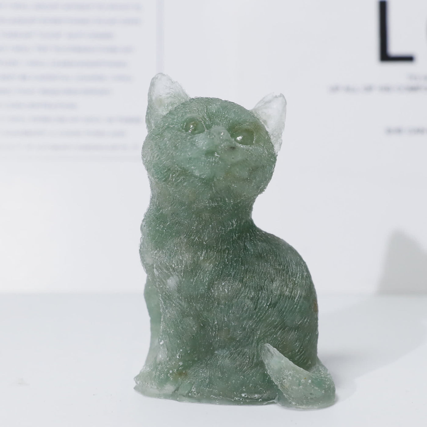 Olivenorma Crystal Resin Standing Cat Gemstone Decoration