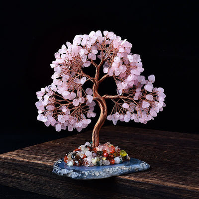 Olivenorma Colored Agate Gravel Base Feng Shui Tree