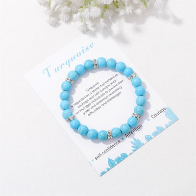 Olivenorma Natural Gemstone Round Shaped Healing Beaded Bracelet