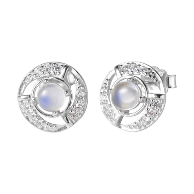 Olivenorma Moonstone Whirlwind Shaped Stud Post Earrings