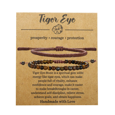 Olivenorma Natural Tiger Eye Beads Braided Bracelet