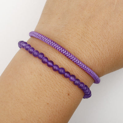 Olivenorma Natural Amethyst Beads Braided Bracelet