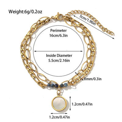 Olivenorma Natural Crystal Alloy Double-layer Bracelet