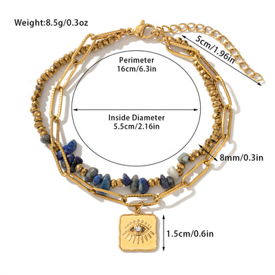 Olivenorma Natural Crystal Alloy Double-layer Bracelet