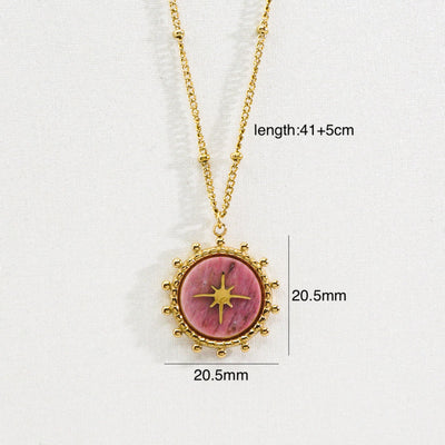 Olivenorma Natural Stone Eight-pointed Star Pendant Necklace