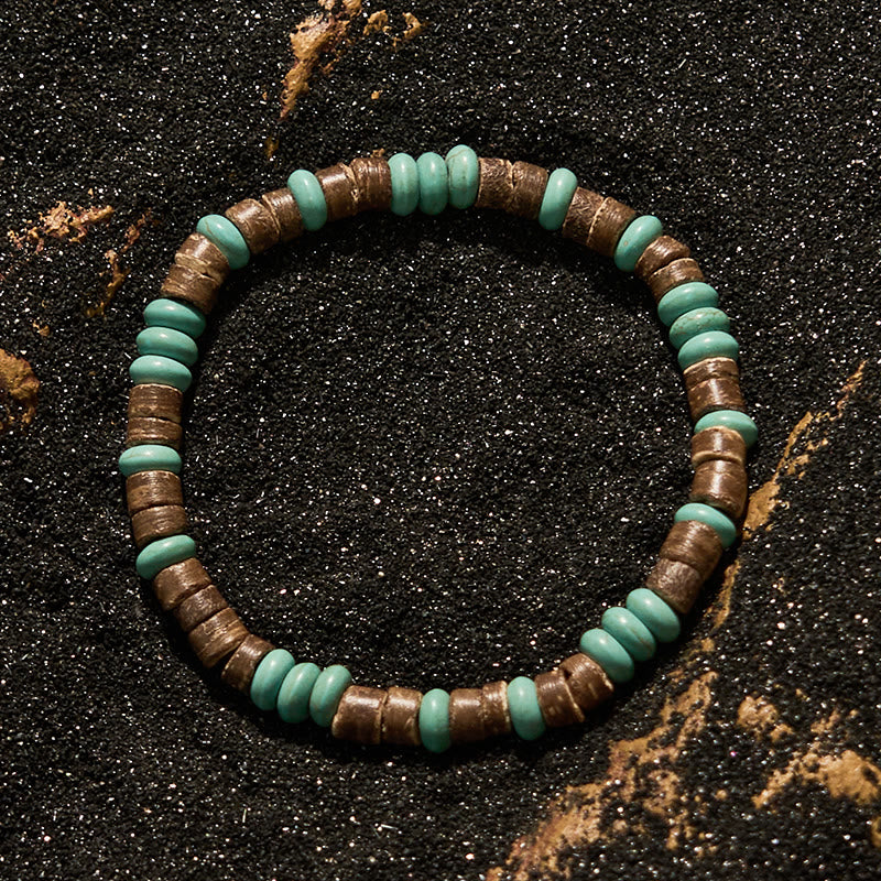 Olivenorma Natural Turquoise Picture Jasper Beaded Bracelet