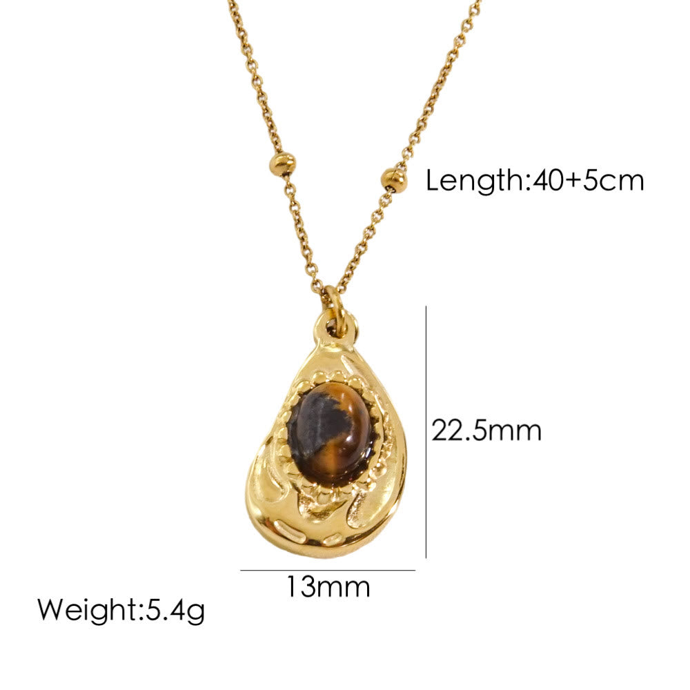 Olivenorma Natural Tiger Eye Pendant Necklace