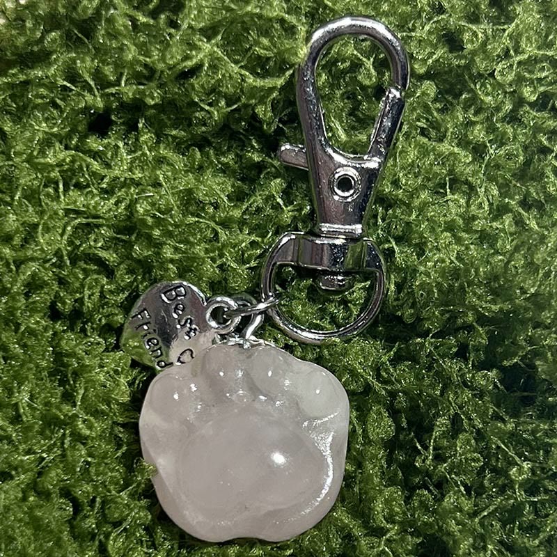 Olivenorma Natural Crystal Kitten Paws Pendant Keychain
