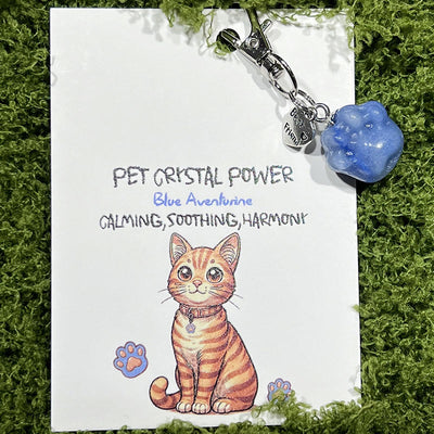 Olivenorma Natural Crystal Kitten Paws Pendant Keychain
