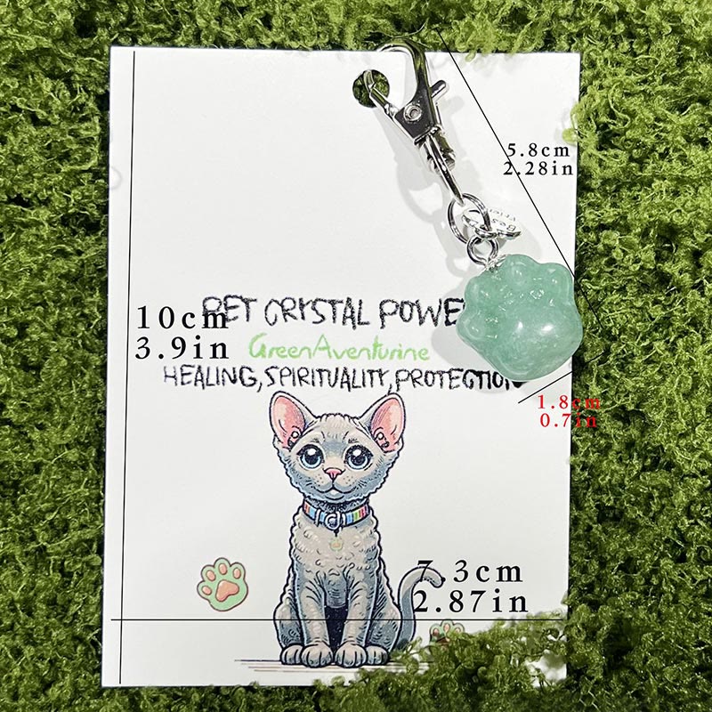 Olivenorma Natural Crystal Kitten Paws Pendant Keychain