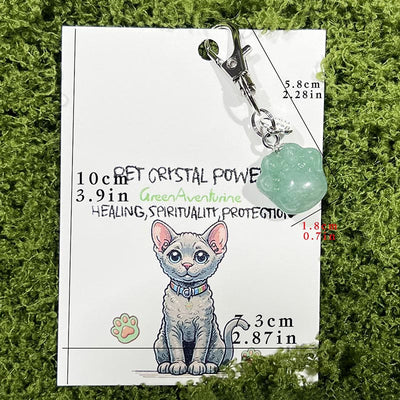 Olivenorma Natural Crystal Kitten Paws Pendant Keychain