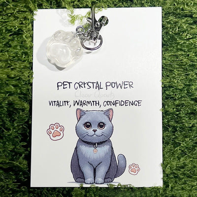 Olivenorma Natural Crystal Kitten Paws Pendant Keychain