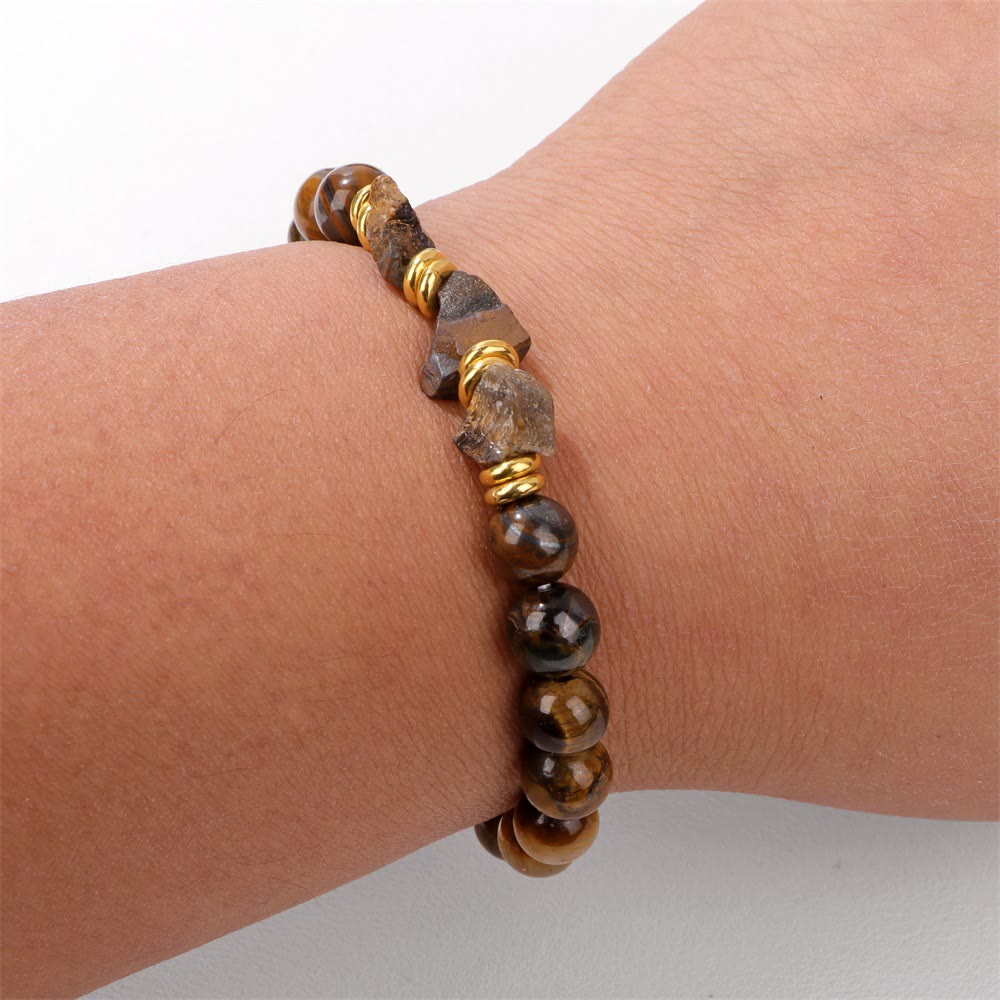 Olivenorma Natural Rough Gemstone Beaded Bracelet