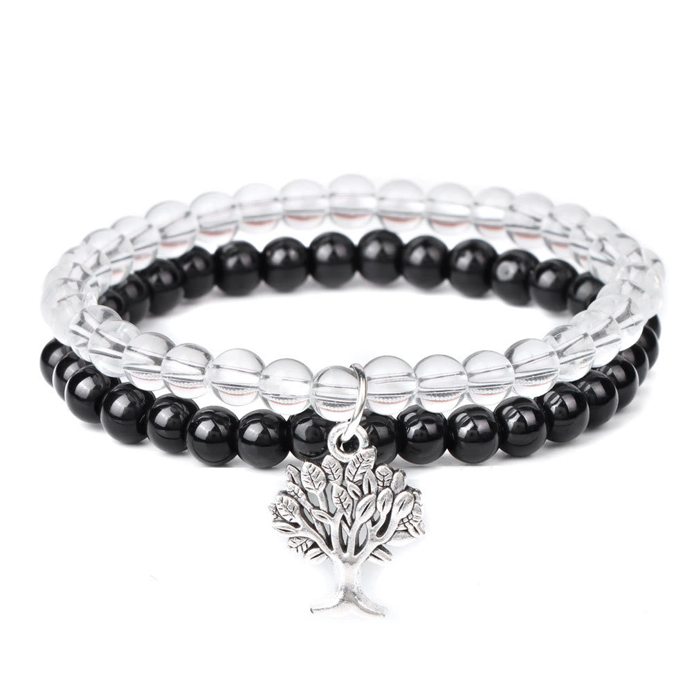 Olivenorma Tree of Life Gemstone Double Layer Bracelet