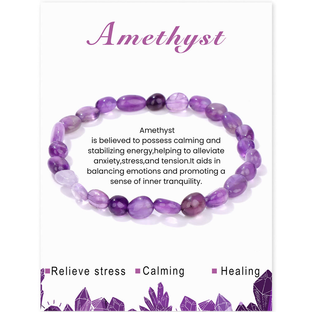 Olivenorma Irregular Gemstone Adjustable Healing Bracelet