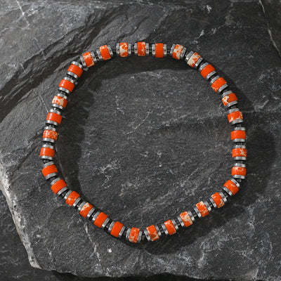 Olivenorma Boho Style Natural Agate Gem Beaded Bracelet