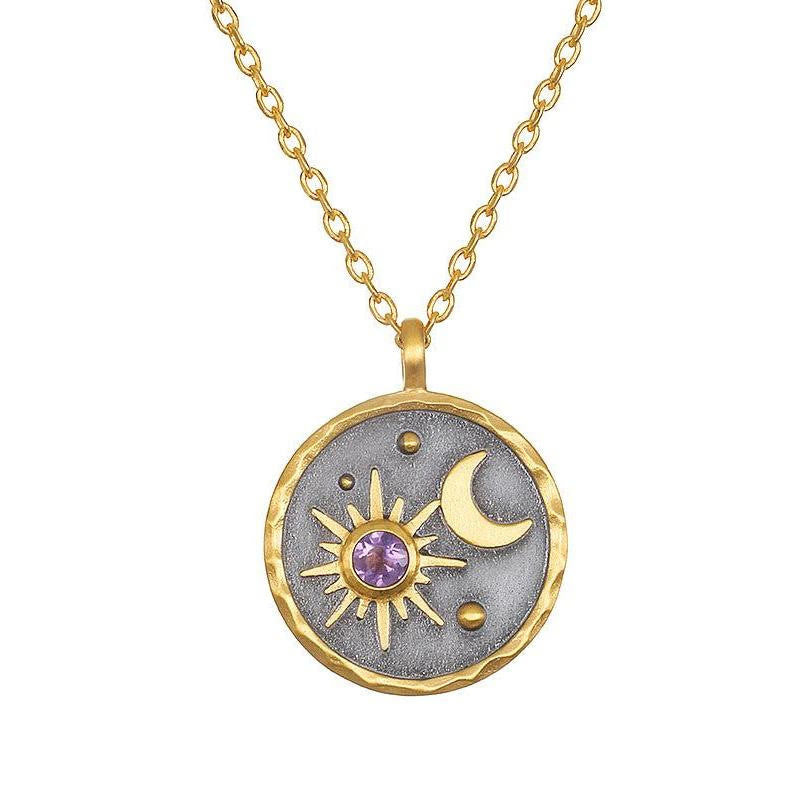 Olivenorma "Day and Night"-Sun & Moon Birthstone Necklace