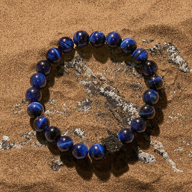 Olivenorma Cube Cut Lava Stone Beaded Bracelet