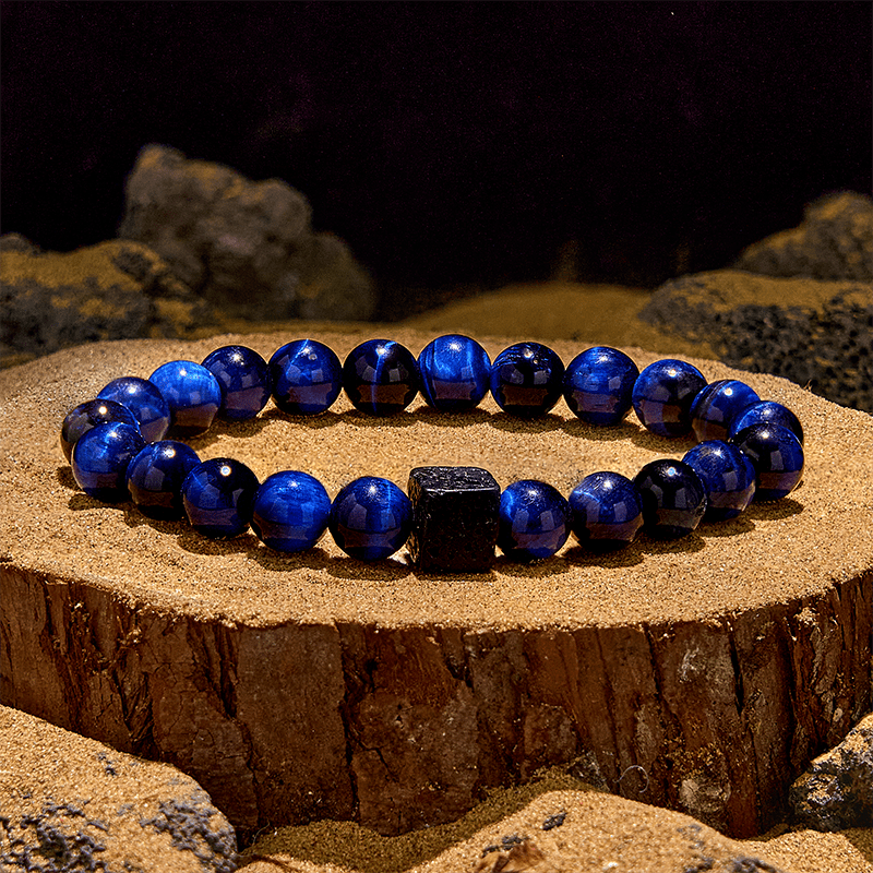 Olivenorma Cube Cut Lava Stone Beaded Bracelet