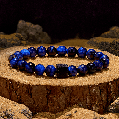 Olivenorma Cube Cut Lava Stone Beaded Bracelet