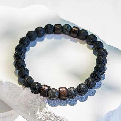 Olivenorma Lava Stone Tiger Eye Beaded Bracelet