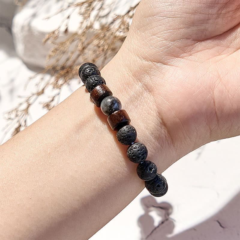 Olivenorma Lava Stone Tiger Eye Beaded Bracelet