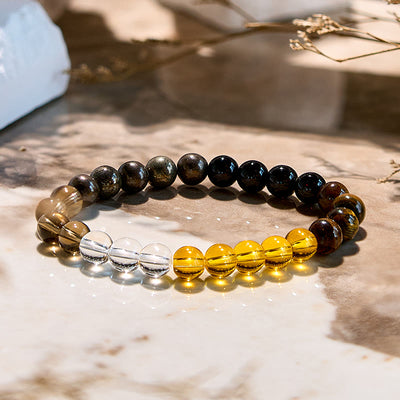 Olivenorma Tiger Eye Citrine Smoky Quartz Beaded Bracelet