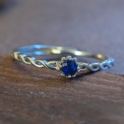 Olivenorma Natural Sapphire Sterling Silver Adjustable Ring