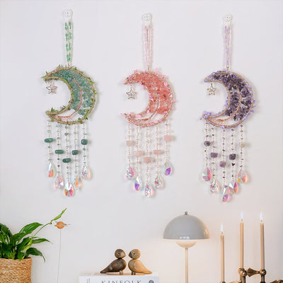 Olivenorma Natural Stone Moon Shape Mori Contact Wind Chime