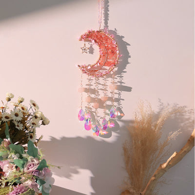 Olivenorma Natural Stone Moon Shape Mori Contact Wind Chime