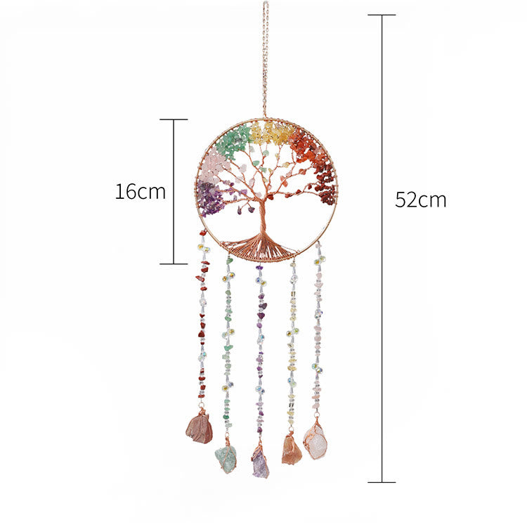 Olivenorma Natural Stone Chakra Tree Of Life Wind Chime