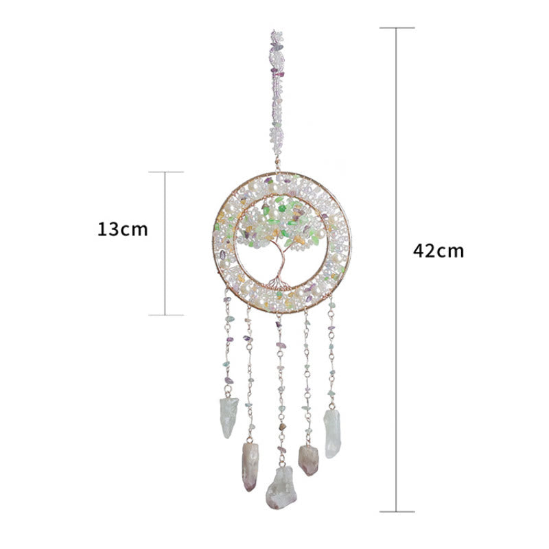 Olivenorma Freshwater Pearl Peridot Tree of Life Wind Chime