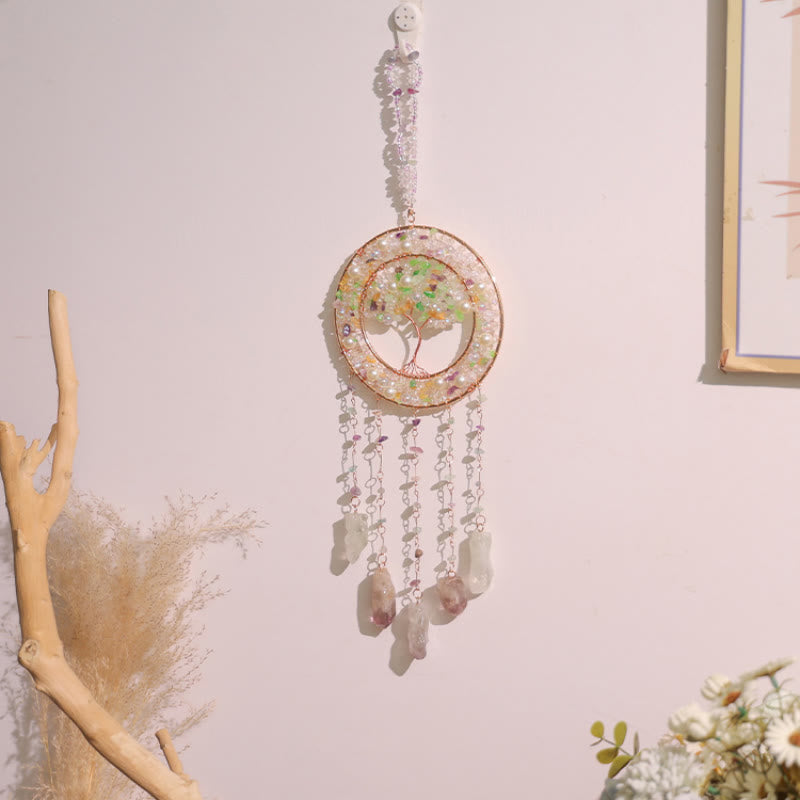 Olivenorma Freshwater Pearl Peridot Tree of Life Wind Chime