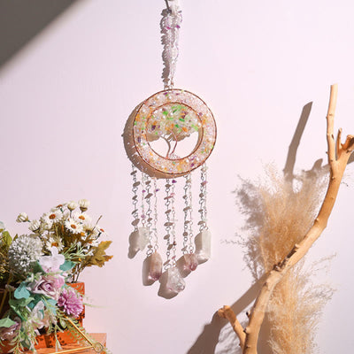 Olivenorma Freshwater Pearl Peridot Tree of Life Wind Chime