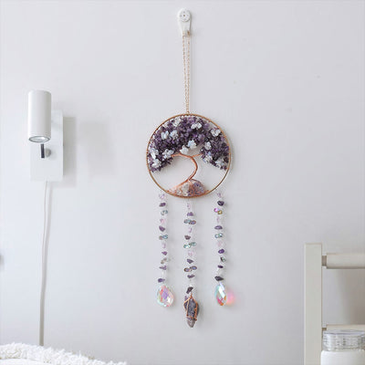 Olivenorma Amethyst Opalite Tree of Life Wind Chime