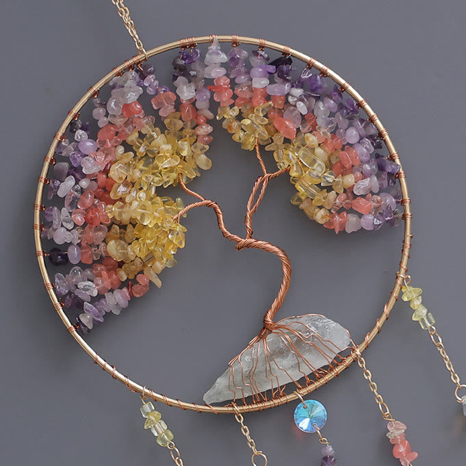 Olivenorma Citrine Fluorite Tree of Life Wind Chime