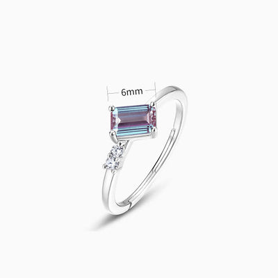 Olivenorma Natural Alexandrite Geometric Strip Ring