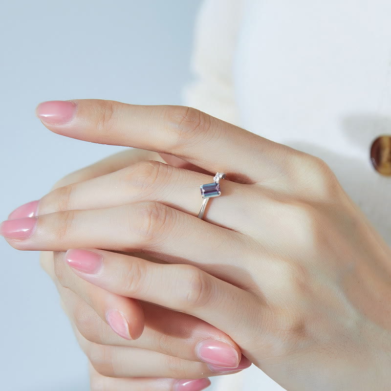 Olivenorma Natural Alexandrite Geometric Strip Ring