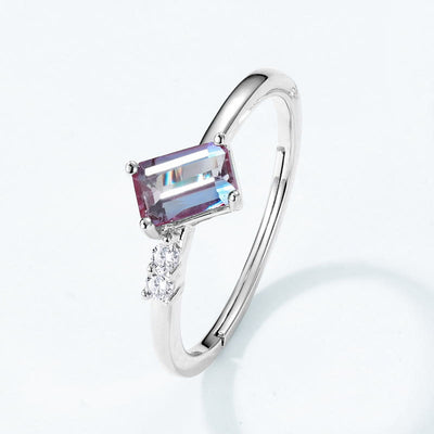 Olivenorma Natural Alexandrite Geometric Strip Ring