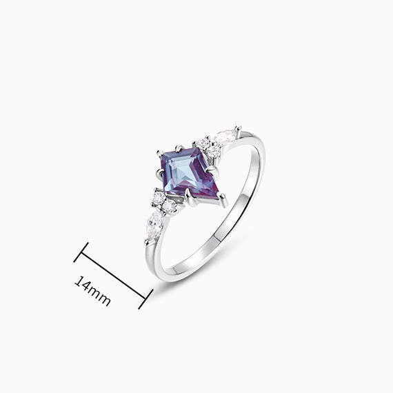 Olivenorma 2 Pcs Natural Alexandrite Ring Set