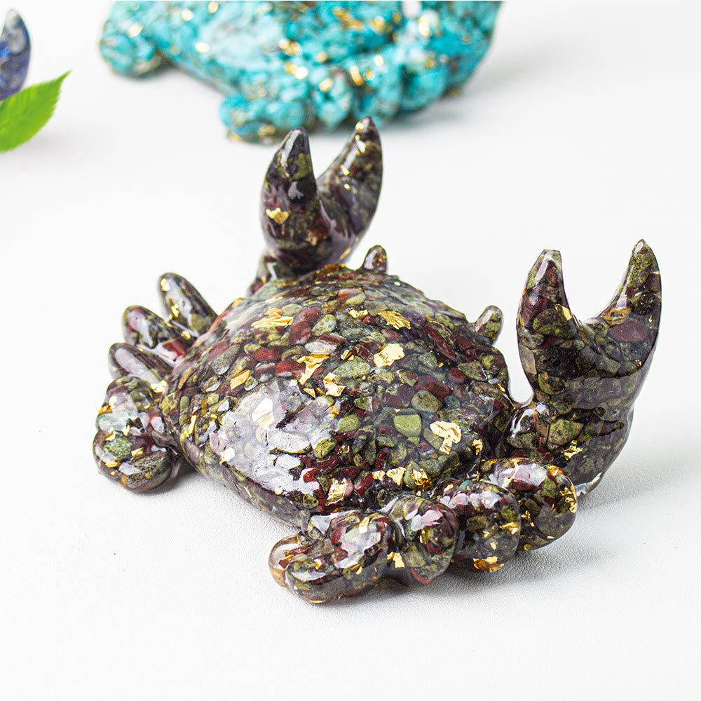 Olivenorma Crystal Epoxy Crab Phone Holder Gemstone Decoration