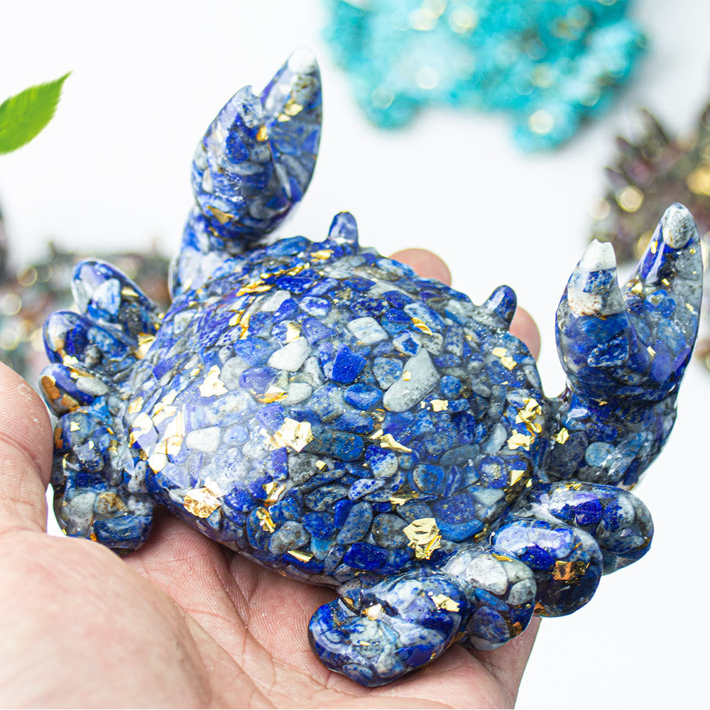 Olivenorma Crystal Epoxy Crab Phone Holder Gemstone Decoration