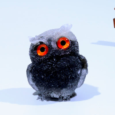 Olivenorma Wise Guardian Crystal Owl  Figurine Gemstone Decoration - Clear Crystal & Obsidian - 2.08''(L) * 1.57''(W) * 1.45''(H) - image 85