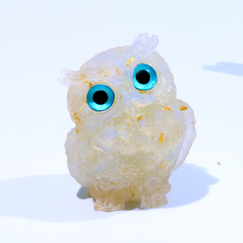 Olivenorma Wise Guardian Crystal Owl  Figurine Gemstone Decoration - Opal#Blue Eye - 2.08''(L) * 1.57''(W) * 1.45''(H) - image 23