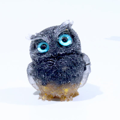 Olivenorma Wise Guardian Crystal Owl  Figurine Gemstone Decoration - Obsidian & Rutilated Quartz - 2.08''(L) * 1.57''(W) * 1.45''(H) - image 88