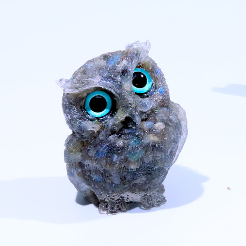 Olivenorma Wise Guardian Crystal Owl  Figurine Gemstone Decoration - Grey Moonstone - 2.08''(L) * 1.57''(W) * 1.45''(H) - image 89