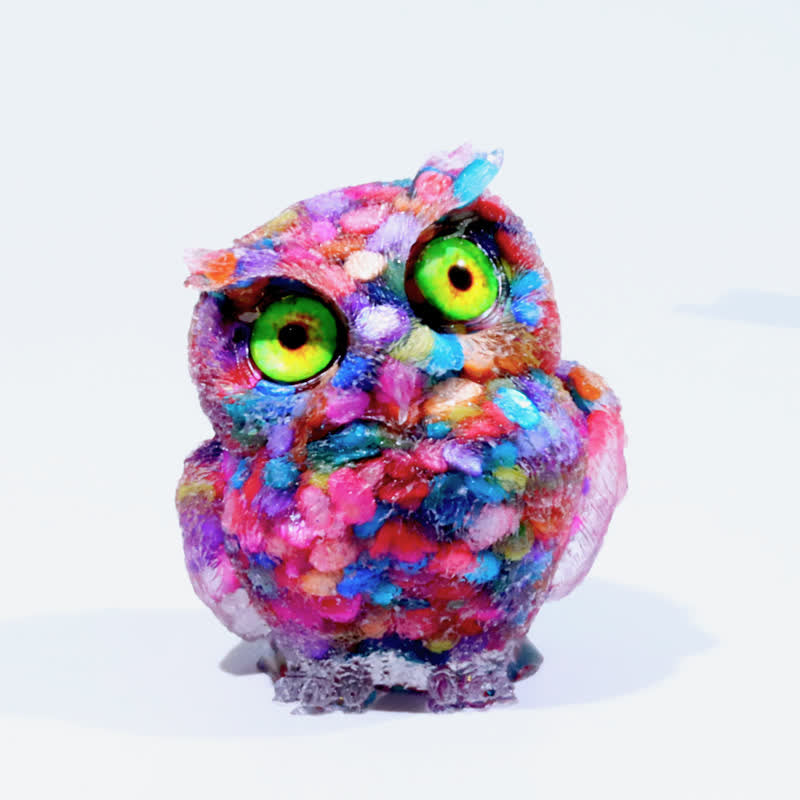 Olivenorma Wise Guardian Crystal Owl  Figurine Gemstone Decoration - Colorful Narce#Green Eye - 2.08''(L) * 1.57''(W) * 1.45''(H) - image 74
