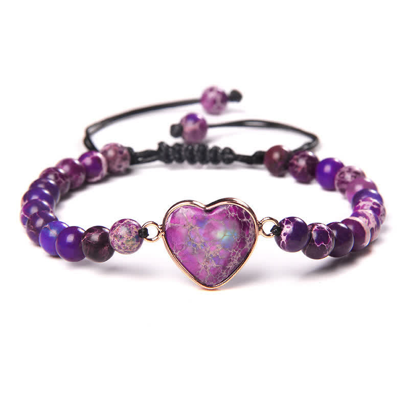 Olivenorma Heart Emperor Stone Natural Quartz Healing Braided Bracelet