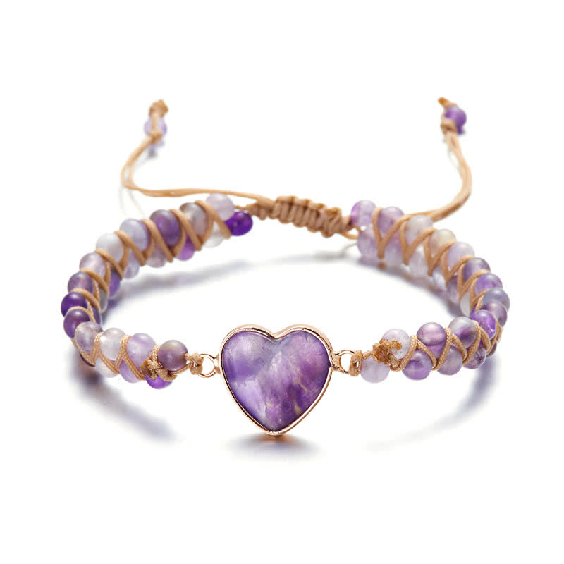 Olivenorma Heart Emperor Stone Natural Quartz Healing Braided Bracelet